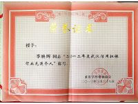 季映辉同志被授予“2012年度武汉信用担保行业先进个人”称号